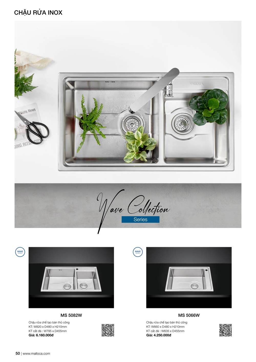 Catalogue MALLOCA 2024 Bang gia Thiet bi nha bep nhap khau vuathietbi.com 50