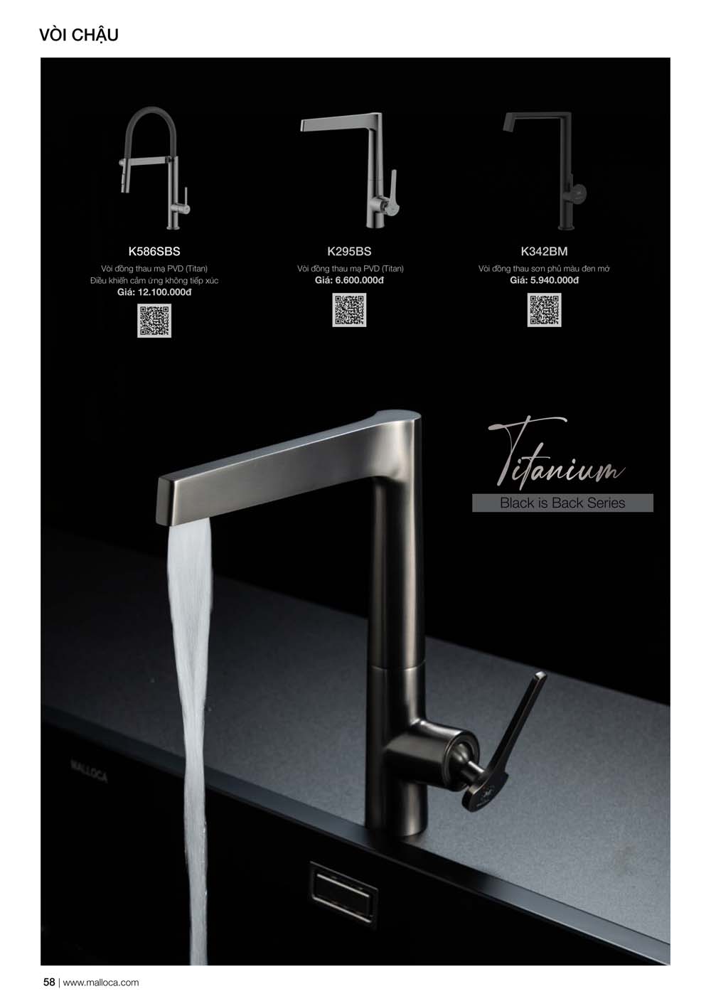 Catalogue MALLOCA 2024 Bang gia Thiet bi nha bep nhap khau vuathietbi.com 58