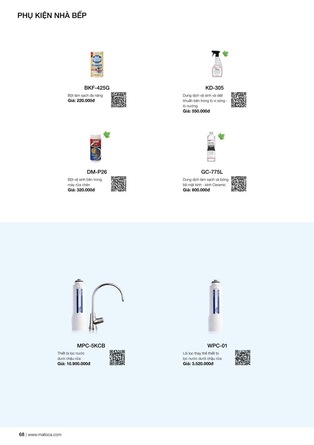 Catalogue MALLOCA 2024 Bang gia Thiet bi nha bep nhap khau vuathietbi.com 68