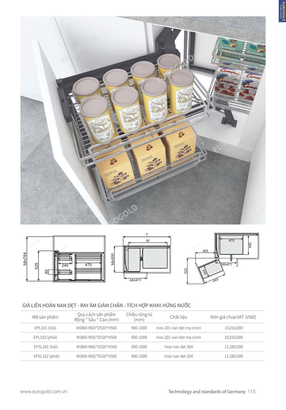 Catalogue Phu kien tu bep EUROGOLD 2024 vuathietbi.com 109