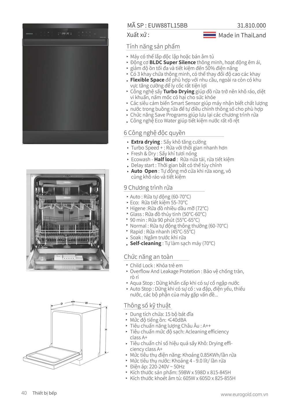 Catalogue Thiet bi nha bep EUROGOLD 2024 vuathietbi.com 033
