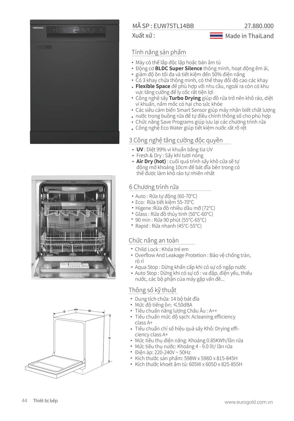 Catalogue Thiet bi nha bep EUROGOLD 2024 vuathietbi.com 037