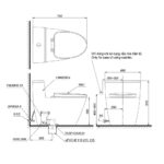 Bản vẽ kĩ thuật Bồn cầu 1 khối TOTO MS625DT2#XW nắp êm TC393VS