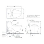Bản vẽ kĩ thuật Bồn cầu 1 khối TOTO MS823DRT2#XW nắp êm TC393VS