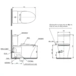 Bản vẽ kĩ thuật Bồn cầu 2 khối TOTO CS326DT10#XW nắp êm TC395VS