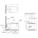 Bản vẽ kĩ thuật Bồn cầu 2 khối TOTO CS326DT3#XW nắp êm TC385VS