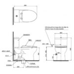 Bản vẽ kĩ thuật Bồn cầu thông minh TOTO CS302DE4#W nắp rửa cơ TCW1211A