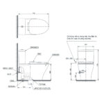 Bản vẽ kĩ thuật Bồn cầu thông minh TOTO CS326DW11#XW nắp rửa điện tử TCF4911Z