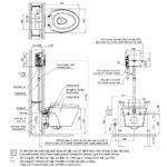 Bản vẽ kĩ thuật Bồn cầu thông minh TOTO CW822RFVA1 TREF35L2A WH005A TC600VS xả tự động