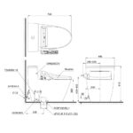 Bản vẽ kĩ thuật Bồn cầu thông minh TOTO MS625CDW15#XW nắp rửa thông minh TCF24460AAA