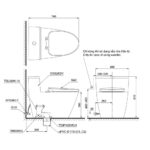Bản vẽ kĩ thuật Bồn cầu thông minh TOTO MS625DW11#XW nắp rửa điện tử TCF4911Z