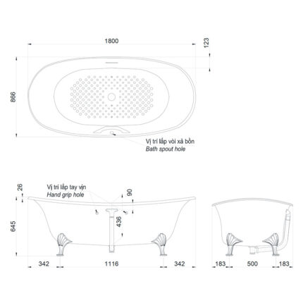 Bản-vẽ-kĩ-thuật-Bồn-tắm-TOTO-PPY1806PWNE#P-lập-thể-đá-ngọc-trai-1.8M
