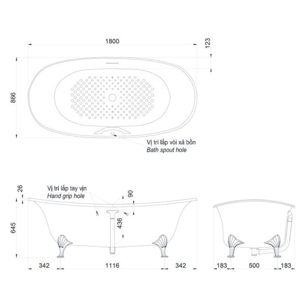Bản-vẽ-kĩ-thuật-Bồn-tắm-TOTO-PPY1806PWNE#P-lập-thể-đá-ngọc-trai-1.8M