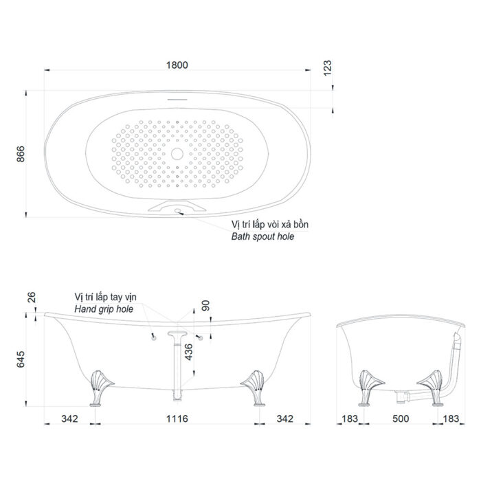Bản-vẽ-kĩ-thuật-Bồn-tắm-TOTO-PPY1806PWNE#P-lập-thể-đá-ngọc-trai-1.8M