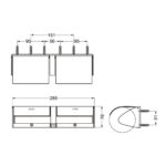Bản vẽ kĩ thuật Lô giấy TOTO GS714W đôi