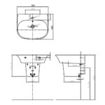 Bản vẽ kĩ thuật chậu lavabo TOTO LW196K LW196HFK TX801LN treo tường