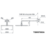 Bản vẽ kỹ thuật Bát sen âm tường TOTO TBW07003A gắn tường