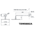 Bản vẽ kỹ thuật Bát sen âm tường TOTO TBW08002A gắn tường