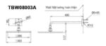 Bản vẽ kỹ thuật Bát sen âm tường TOTO TBW08003A gắn tường