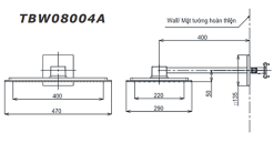 Bản vẽ kỹ thuật Bát sen âm tường TOTO TBW08004A TBN01002B gắn tường
