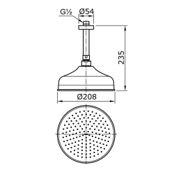 Bản vẽ kỹ thuật Bát sen âm tường TOTO TX491SCZ CURIO gắn trần