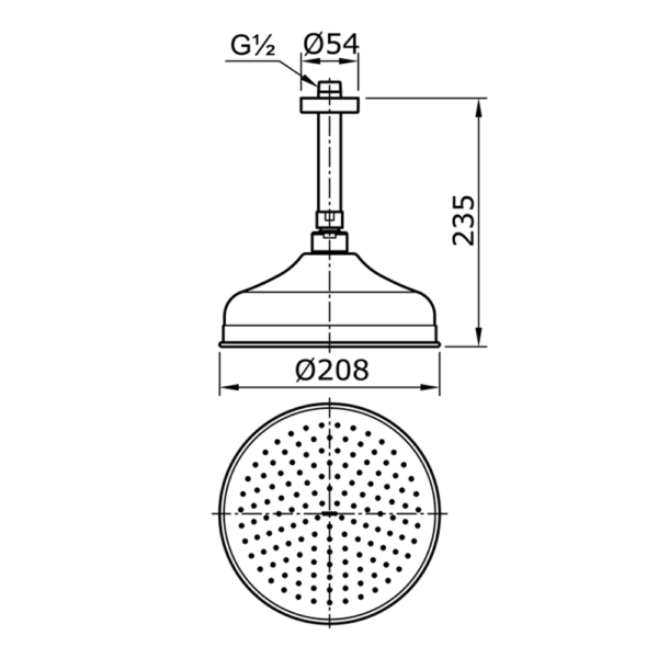 Bản vẽ kỹ thuật Bát sen âm tường TOTO TX491SCZ CURIO gắn trần