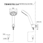 Bản vẽ kỹ thuật Tay sen tắm TOTO TBW07011A massage 1 chế độ