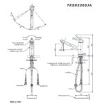 Bản vẽ kỹ thuật Vòi rửa bát TOTO TKS05305JA nóng lạnh rút dây