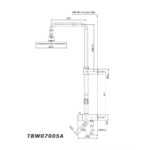 Bản vẽ kỹ thuật Vòi sen cây TOTO TBW07005A