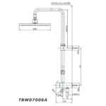 Bản vẽ kỹ thuật Vòi sen cây TOTO TBW07006A