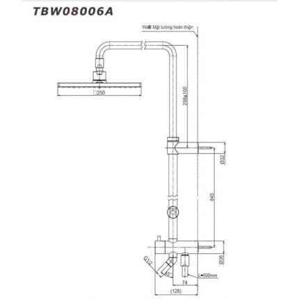 Bản vẽ sen cây nóng lạnh TBW08006A
