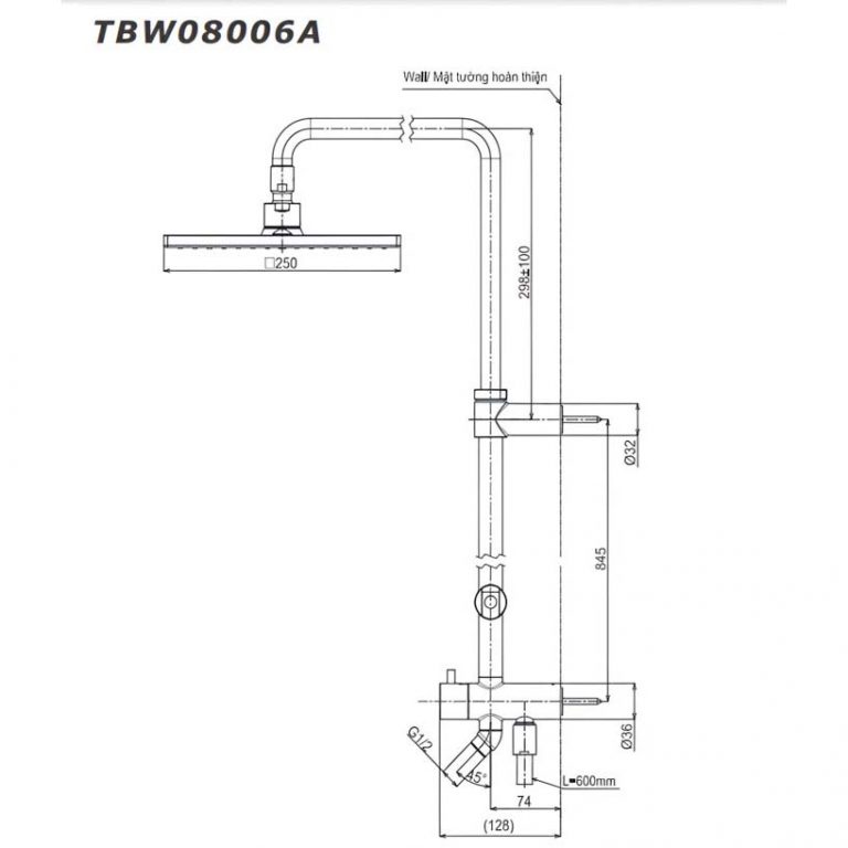 Bản vẽ sen cây nóng lạnh TBW08006A