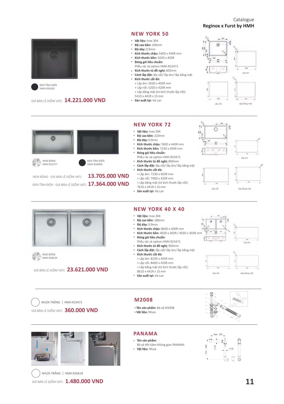 Catalogue REGINOX 2023 Bang gia Thiet bi bep nhap khau 11