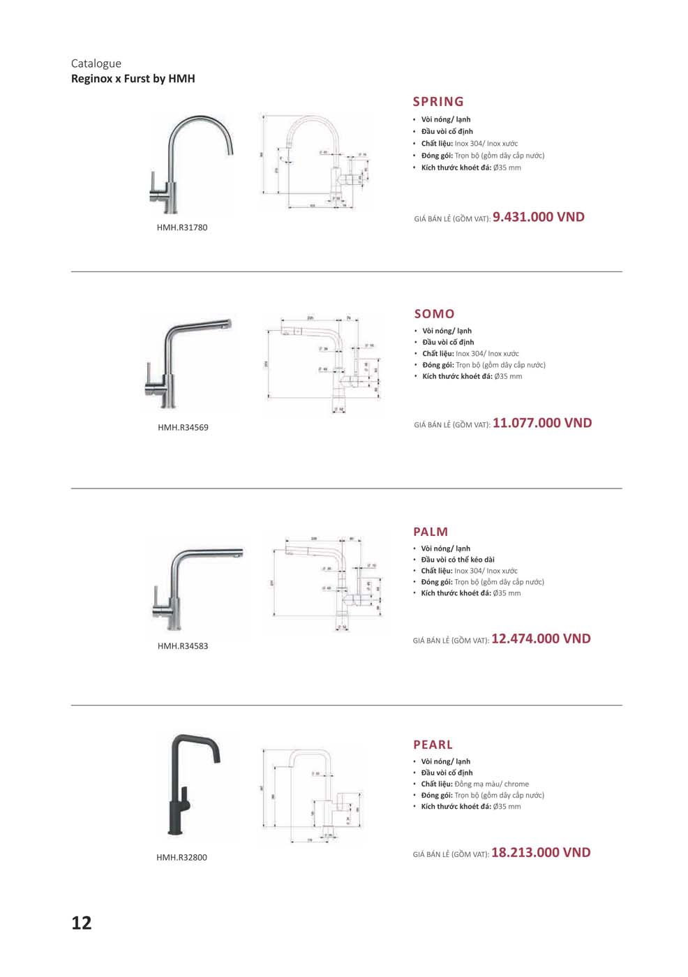 Catalogue REGINOX 2023 Bang gia Thiet bi bep nhap khau 12