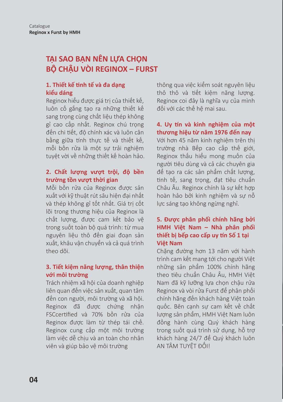 Catalogue REGINOX 2023 Bang gia Thiet bi bep nhap khau 4