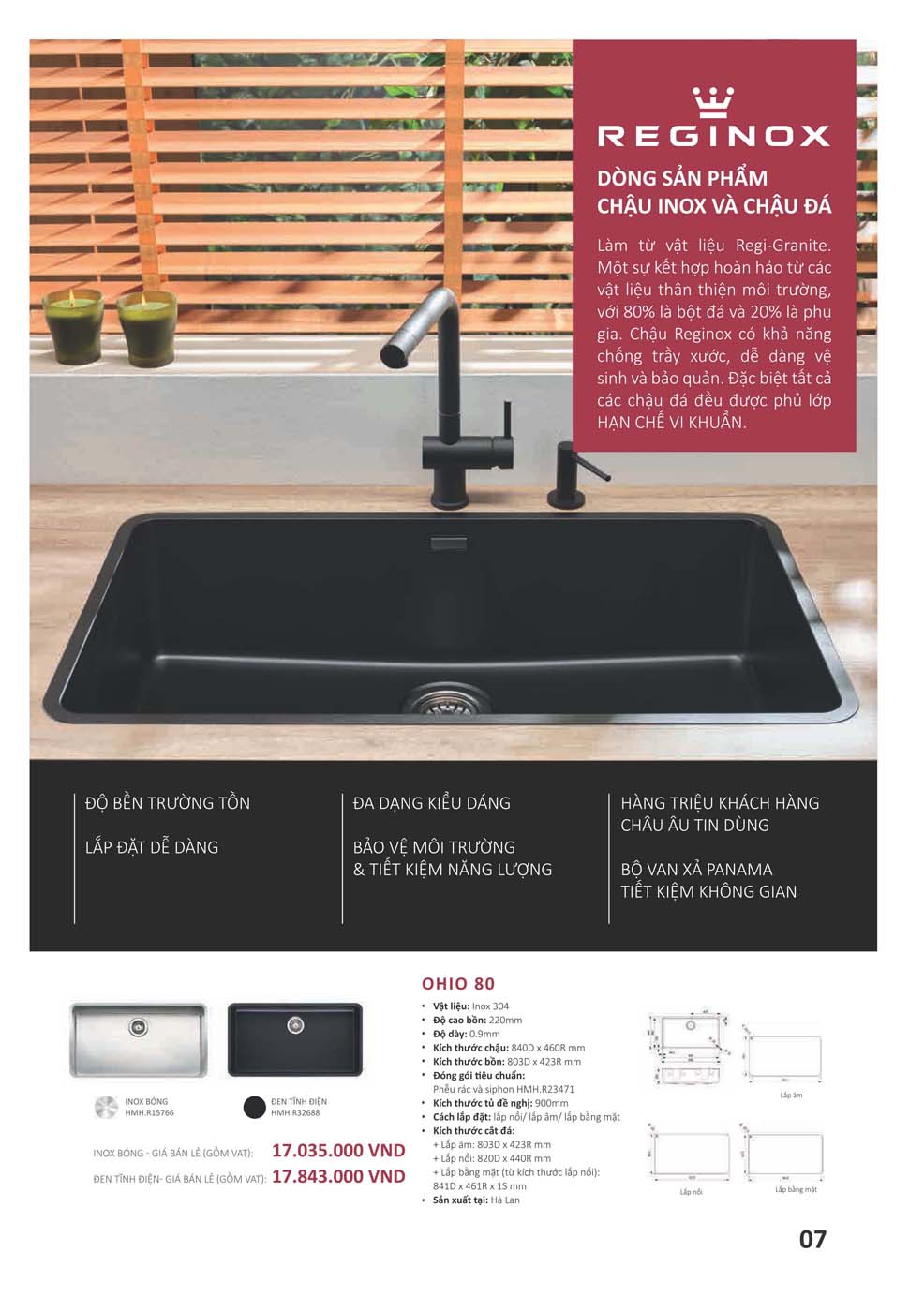 Catalogue REGINOX 2023 Bang gia Thiet bi bep nhap khau 7