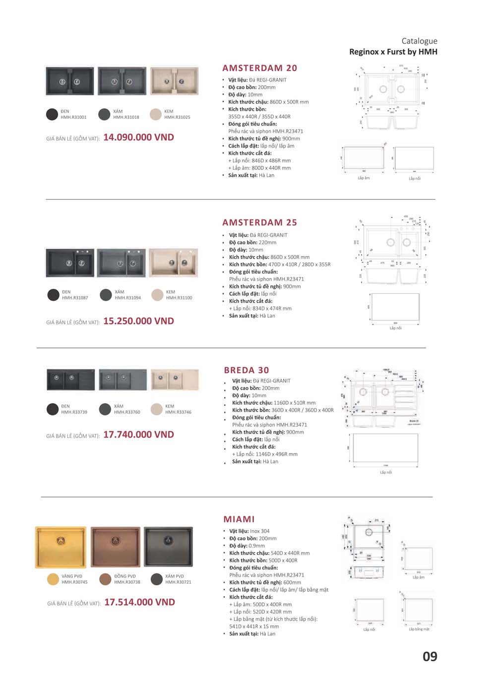 Catalogue REGINOX 2023 Bang gia Thiet bi bep nhap khau 9