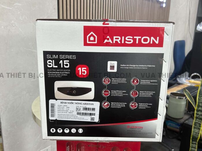 Bình nóng lạnh ARISTON SL 15L lít SLIM ngang gián tiếp 2.5FE 2500W - Ảnh 10