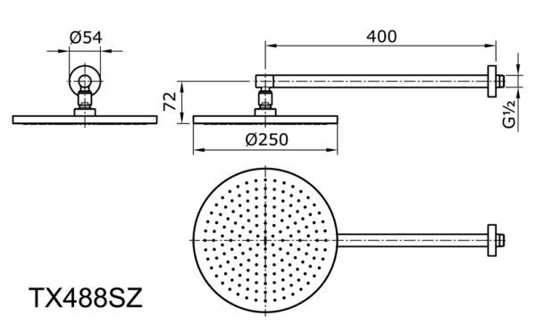Bản vẽ kỹ thuật Bát sen âm tường TOTO TX488SZ gắn tường