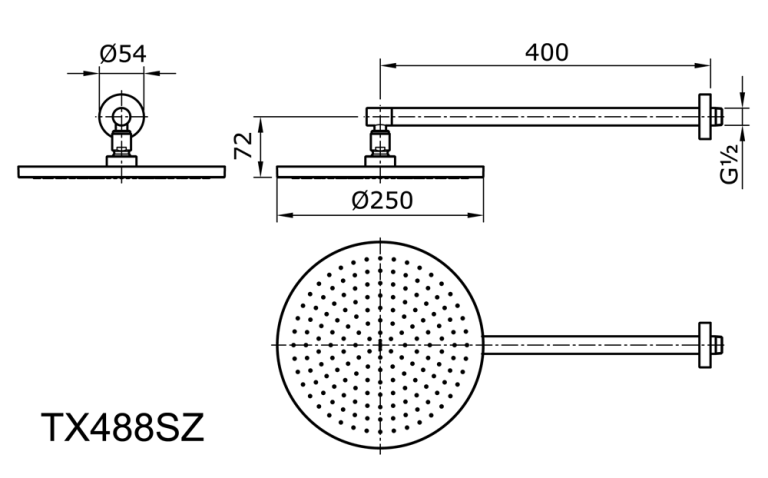 Bản vẽ kỹ thuật Bát sen âm tường TOTO TX488SZ gắn tường