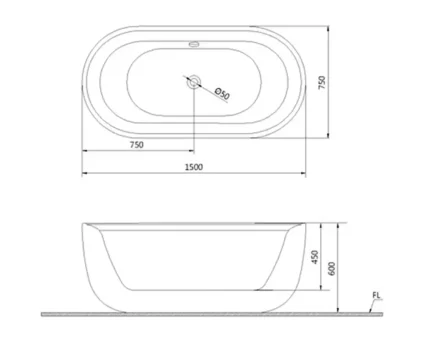 Bản vẽ kĩ thuật Bồn tắm CAESAR AT0750 lập thể 1.5M