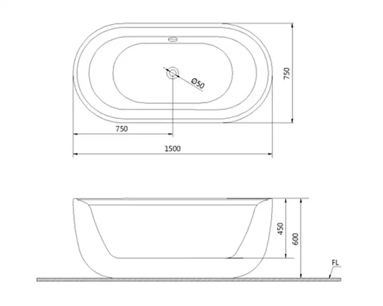 Bản vẽ kĩ thuật Bồn tắm CAESAR AT0750 lập thể 1.5M