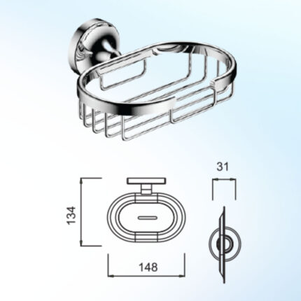 Bản vẽ kĩ thuật Kệ xà phòng HUGE H-B1239