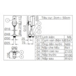 Bản vẽ kĩ thuật Van xả tiểu nam VIGLACERA VG846 cảm ứng pin lắp nổi