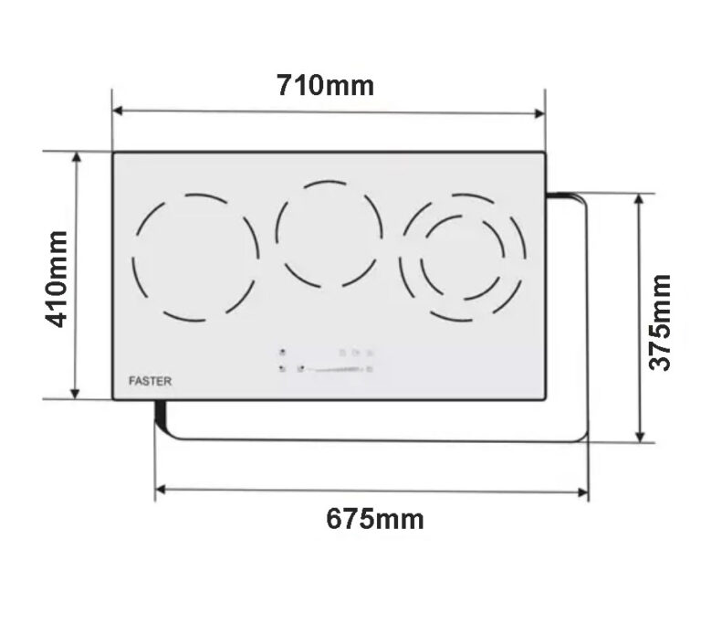 Bản vẽ kích thước Bếp điện từ đôi FASTER FS 288HI