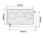 Bản vẽ kích thước Bếp điện từ đôi FASTER FS MIX266