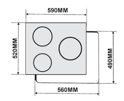 Bản vẽ kích thước Bếp từ ba FASTER FS 360SI