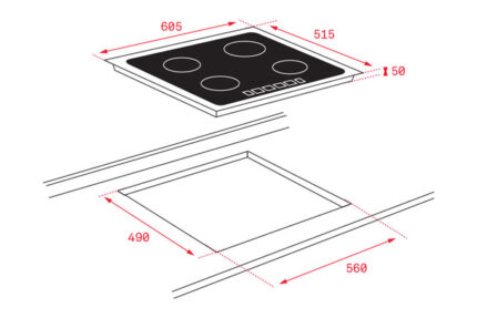 Bản vẽ kích thước Bếp từ bốn TEKA IZF 64600 MSP 112500035
