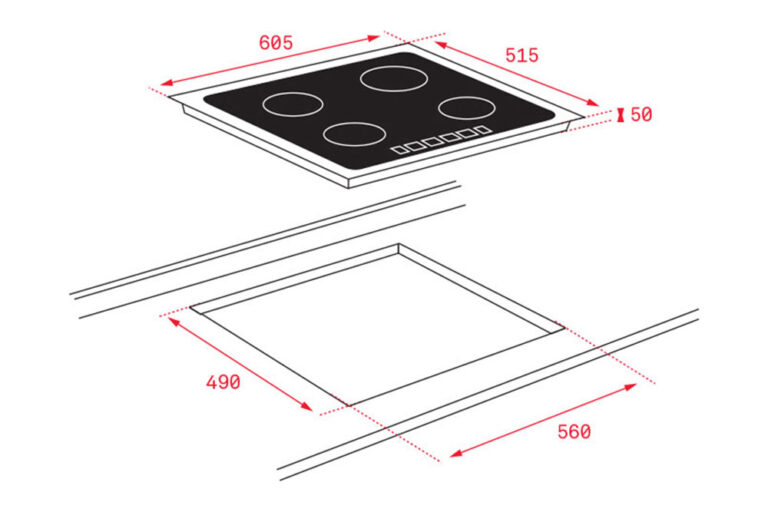 Bản vẽ kích thước Bếp từ bốn TEKA IZF 64600 MSP 112500035