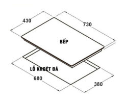 Bản vẽ kích thước Bếp từ đôi BAUER BE 389SA